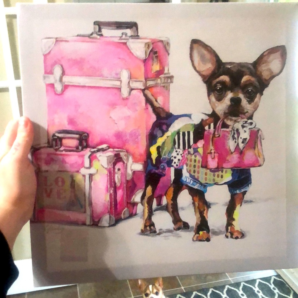 Chihuahua Birkin Canvas Wall Painting Portrait